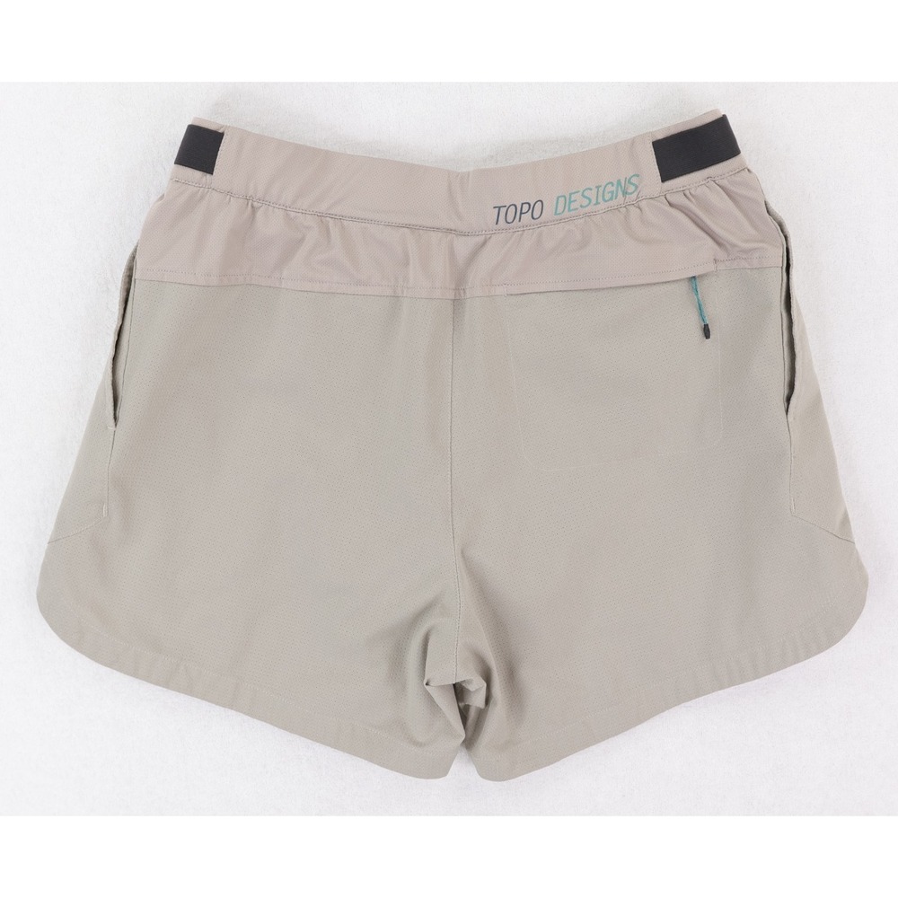 Topo Designs Shorts Mens Medium 4.5" Inseam Light Tan Athletic Running Lined - Picture 2 of 10